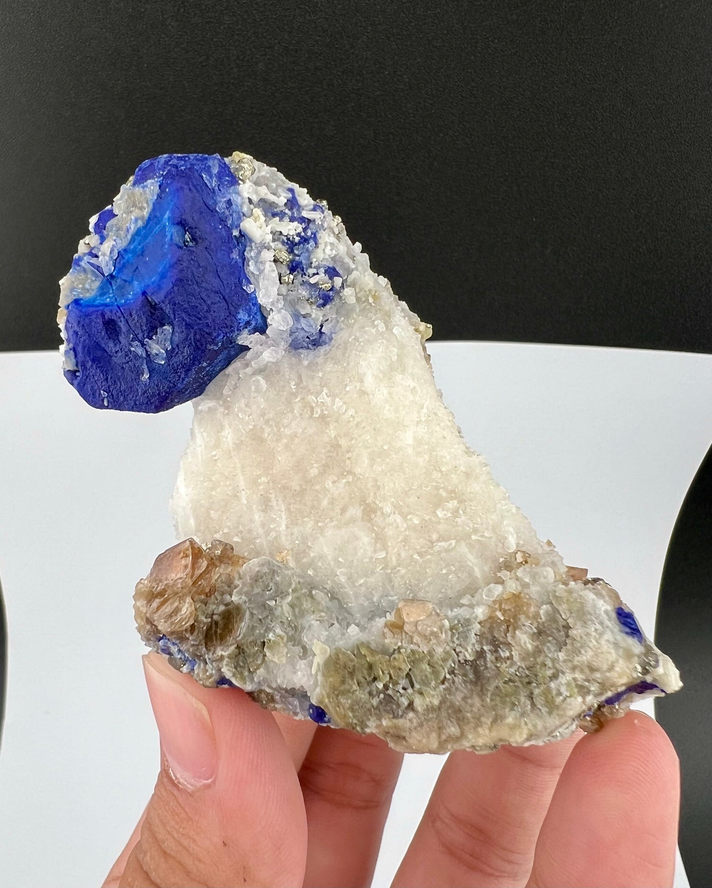 Blue Color Lazurite With Pyrite On Matrix From Afghanistan - 145 Grams
