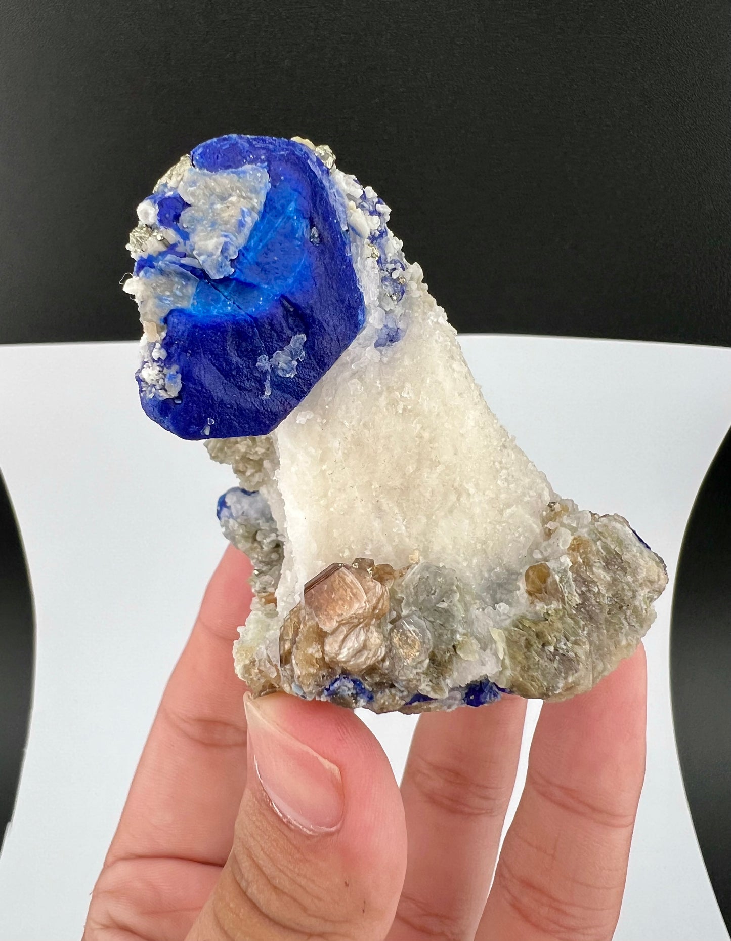 Blue Color Lazurite With Pyrite On Matrix From Afghanistan - 145 Grams