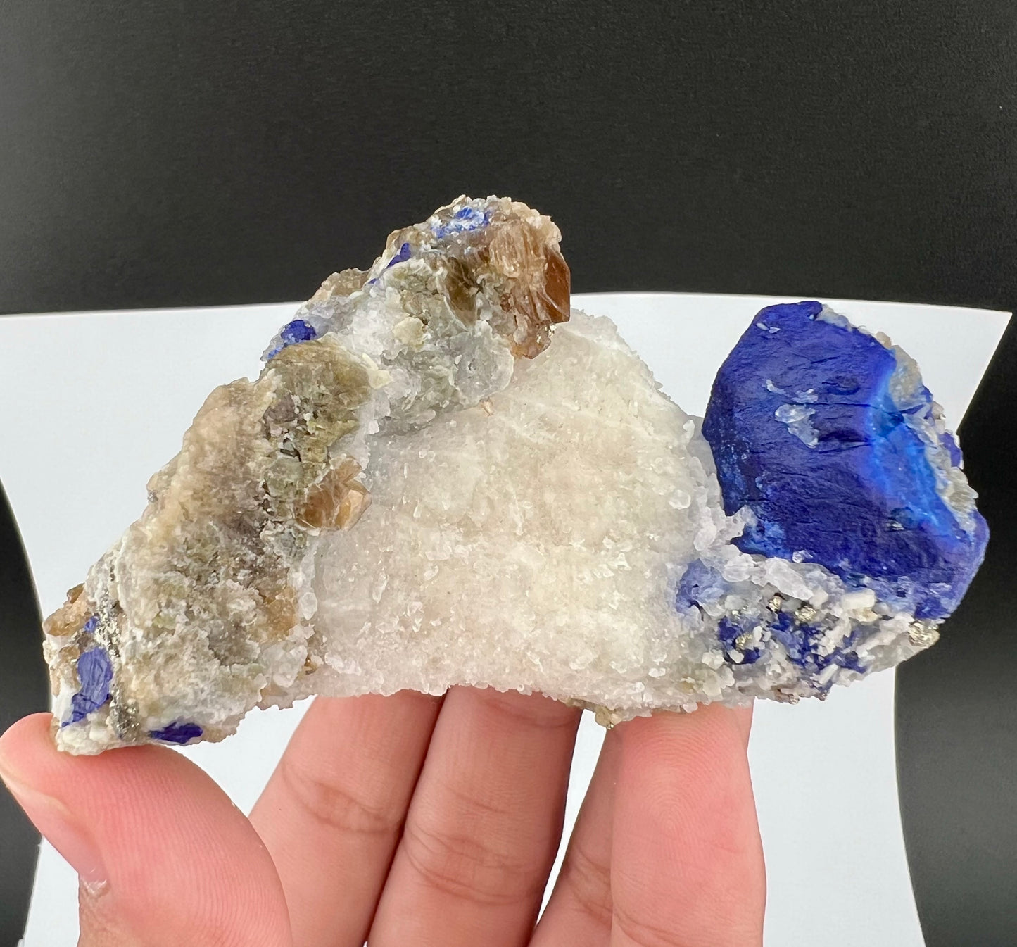 Blue Color Lazurite With Pyrite On Matrix From Afghanistan - 145 Grams