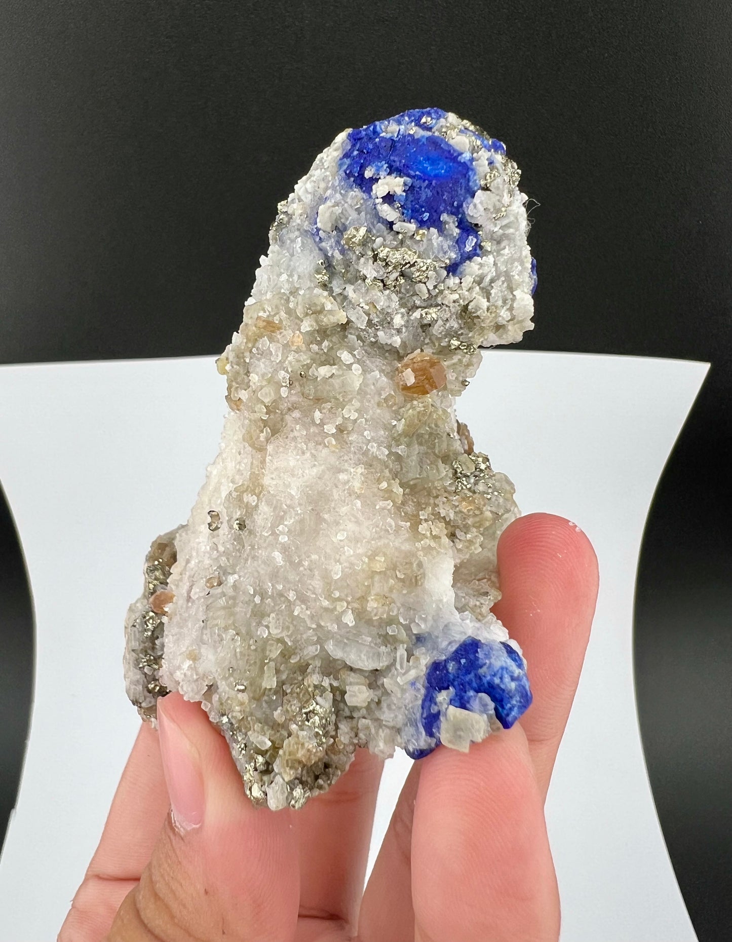 Blue Color Lazurite With Pyrite On Matrix From Afghanistan - 145 Grams