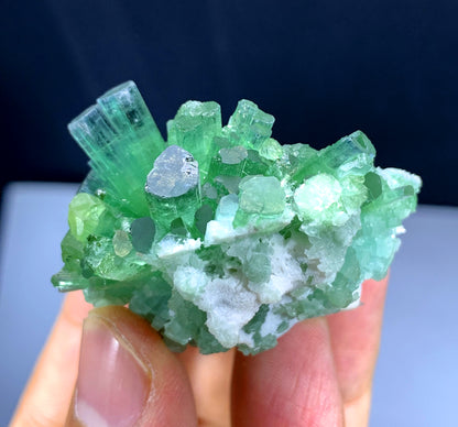 Green Tourmaline Cluster on Kunzite from Afghanistan - 52 gram