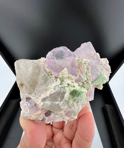 Pink Kunzite Crystal With Green Tourmaline on Matrix from Afghanistan - 171 Grams