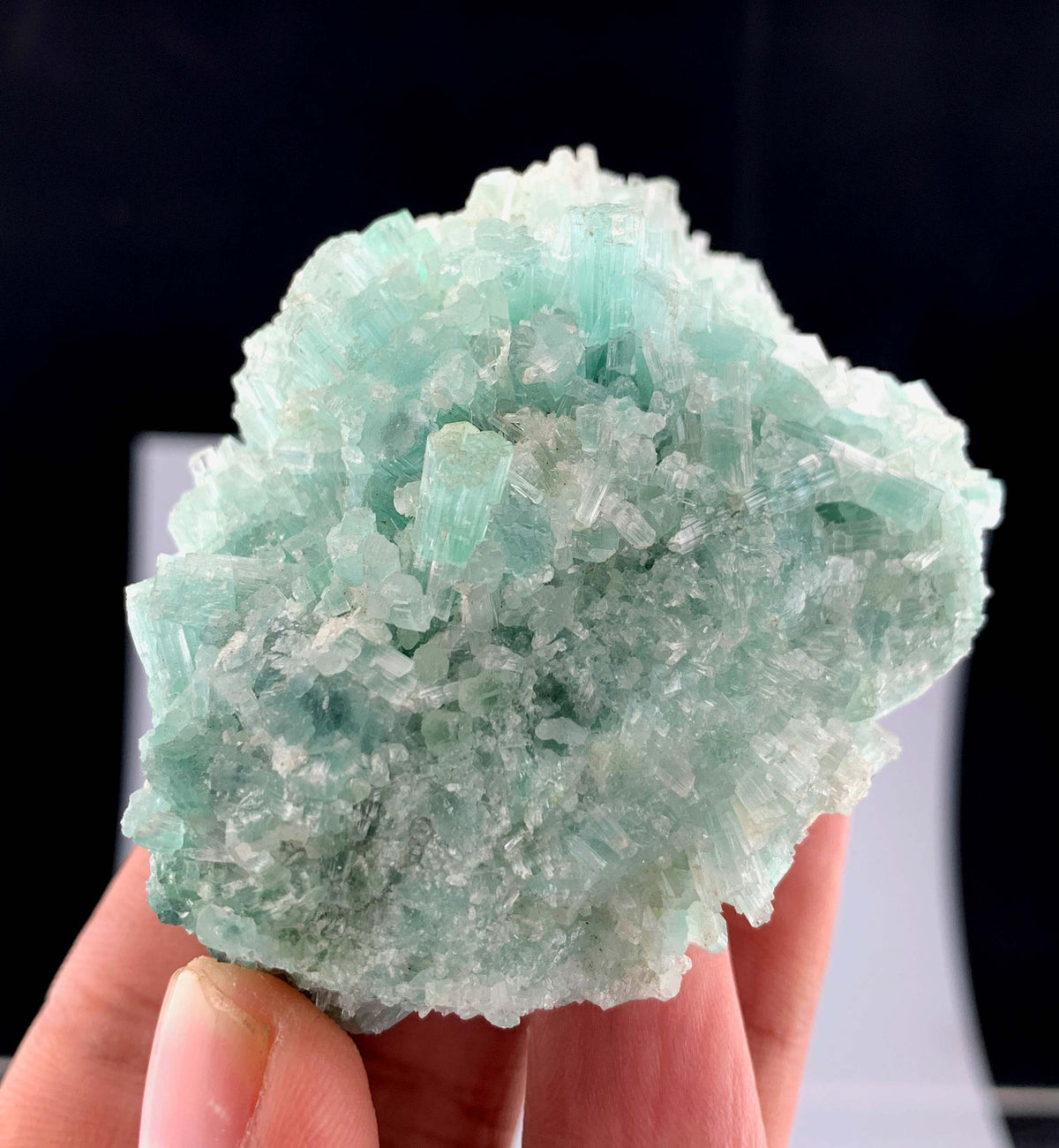 Green Tourmaline Crystals Cluster From Afghanistan - 132 Grams