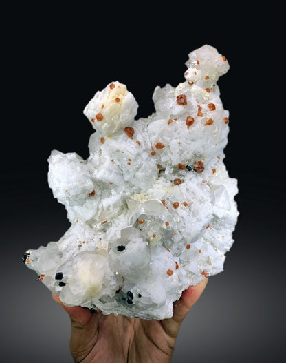 Orange Color Spessartine Garnet with Quartz Schorl on Feldspar from Pakistan - 1935 gram