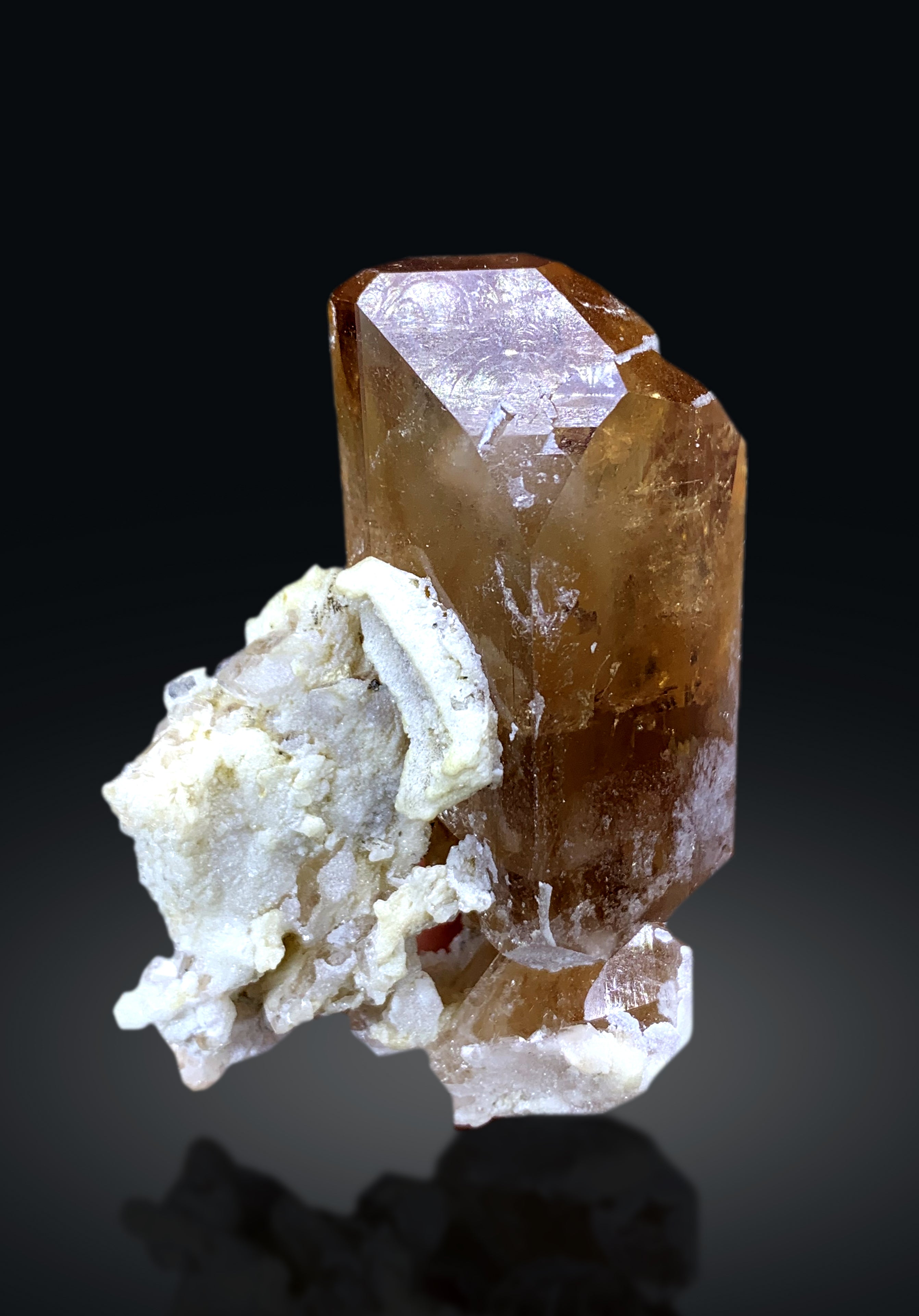 Natural Terminated Topaz Crystal on Albite from Skardu Pakistan - 118 gram
