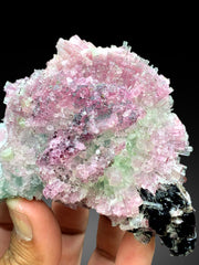 Cotton Candy Tourmaline Cluster with Quartz, Tourmaline Bunch, Crystals Cluster, Tourmaline Specimen, Afghan Tourmaline - 399 gram