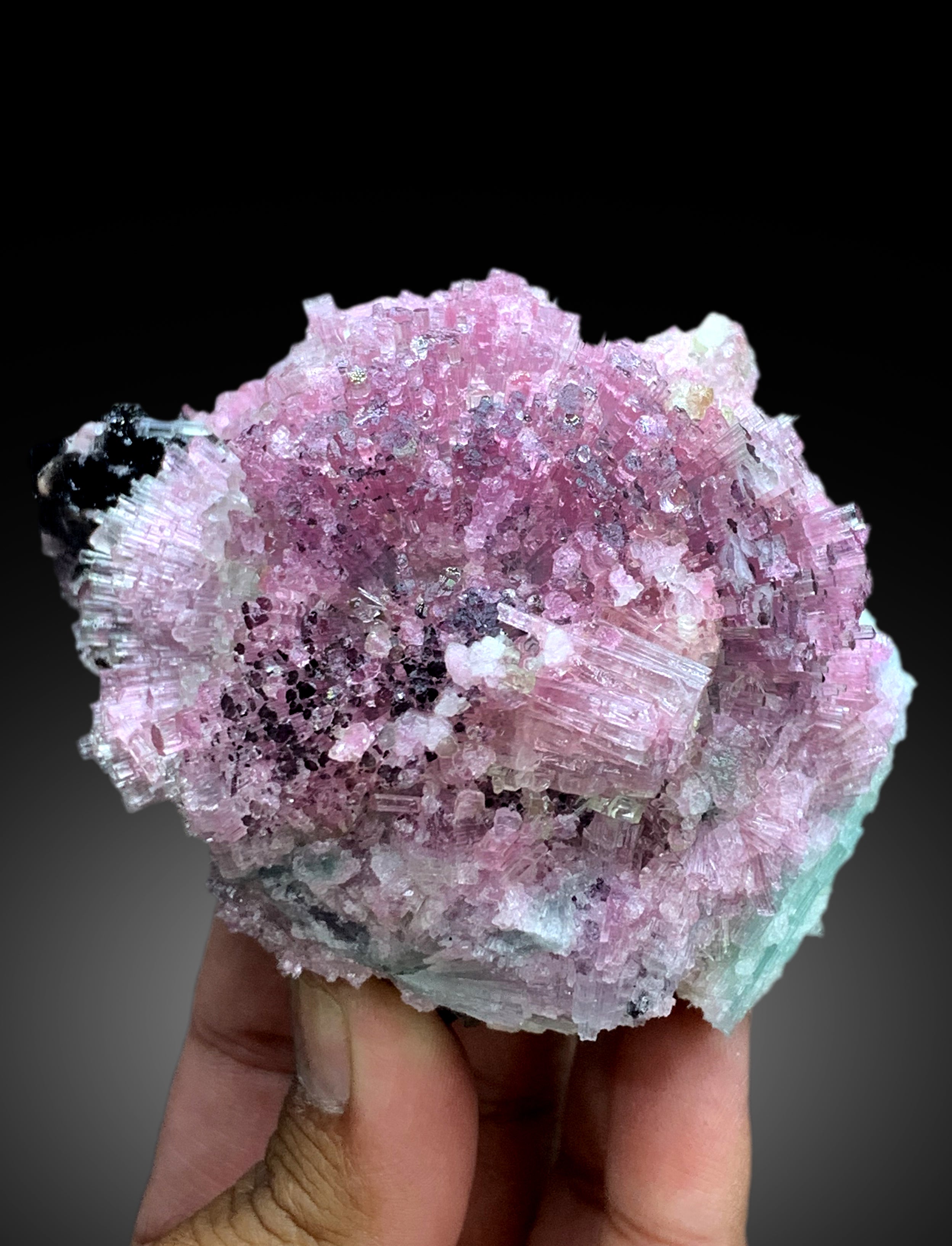 Cotton Candy Tourmaline Cluster with Quartz, Tourmaline Bunch, Crystals Cluster, Tourmaline Specimen, Afghan Tourmaline - 399 gram