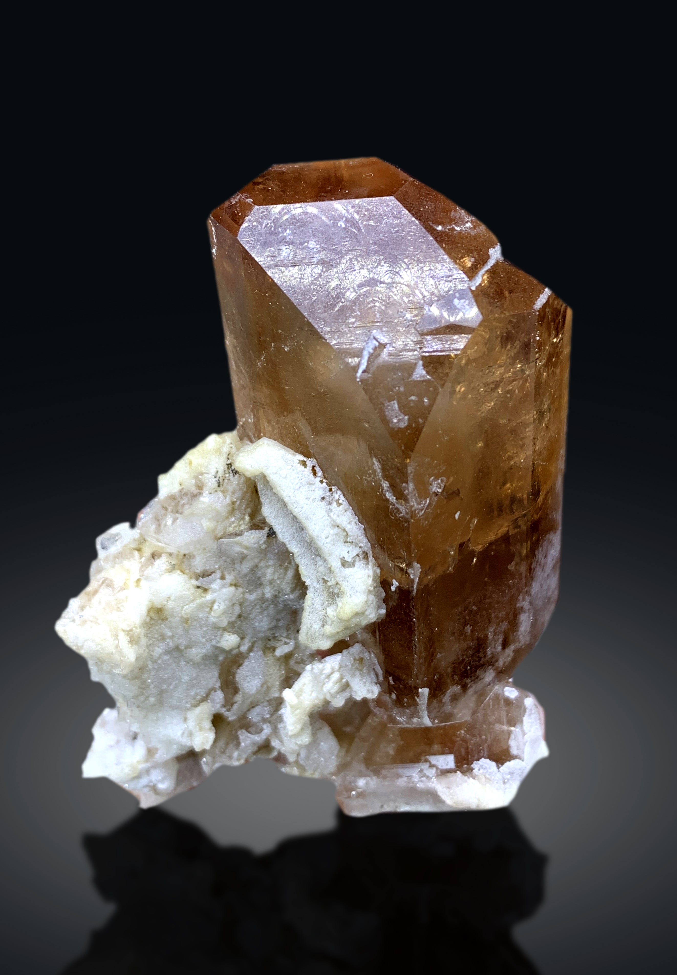 Natural Terminated Topaz Crystal on Albite from Skardu Pakistan - 118 gram