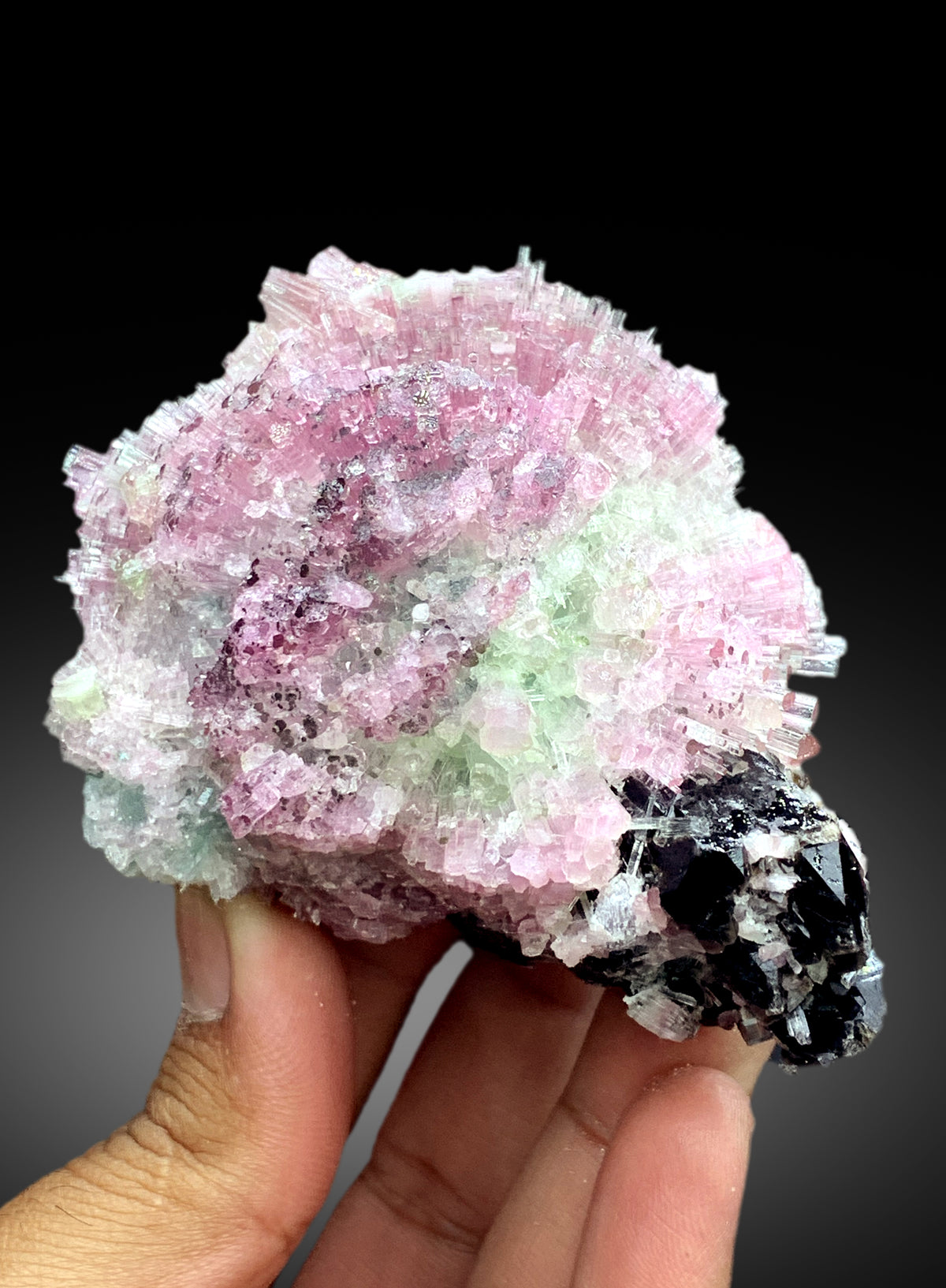 Cotton Candy Tourmaline Cluster with Quartz, Tourmaline Bunch, Crystals Cluster, Tourmaline Specimen, Afghan Tourmaline - 399 gram