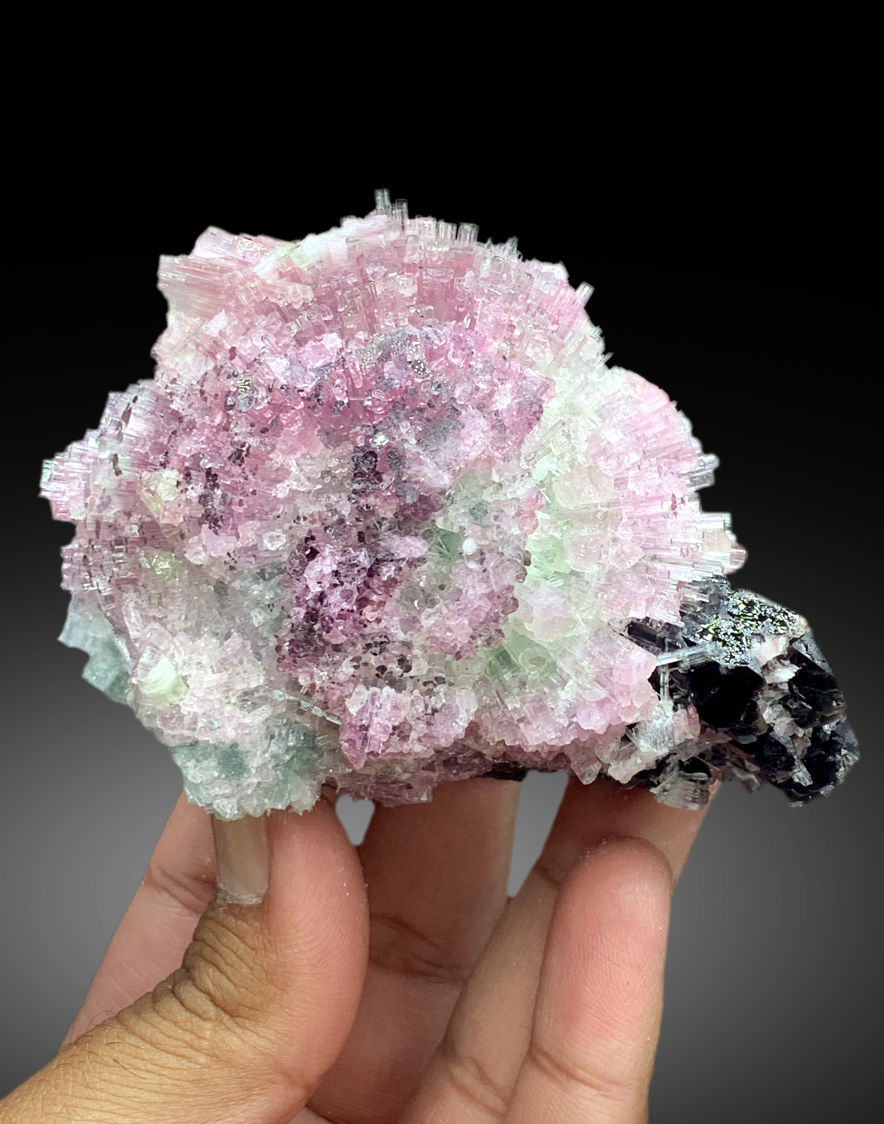 Cotton Candy Tourmaline Cluster with Quartz, Tourmaline Bunch, Crystals Cluster, Tourmaline Specimen, Afghan Tourmaline - 399 gram