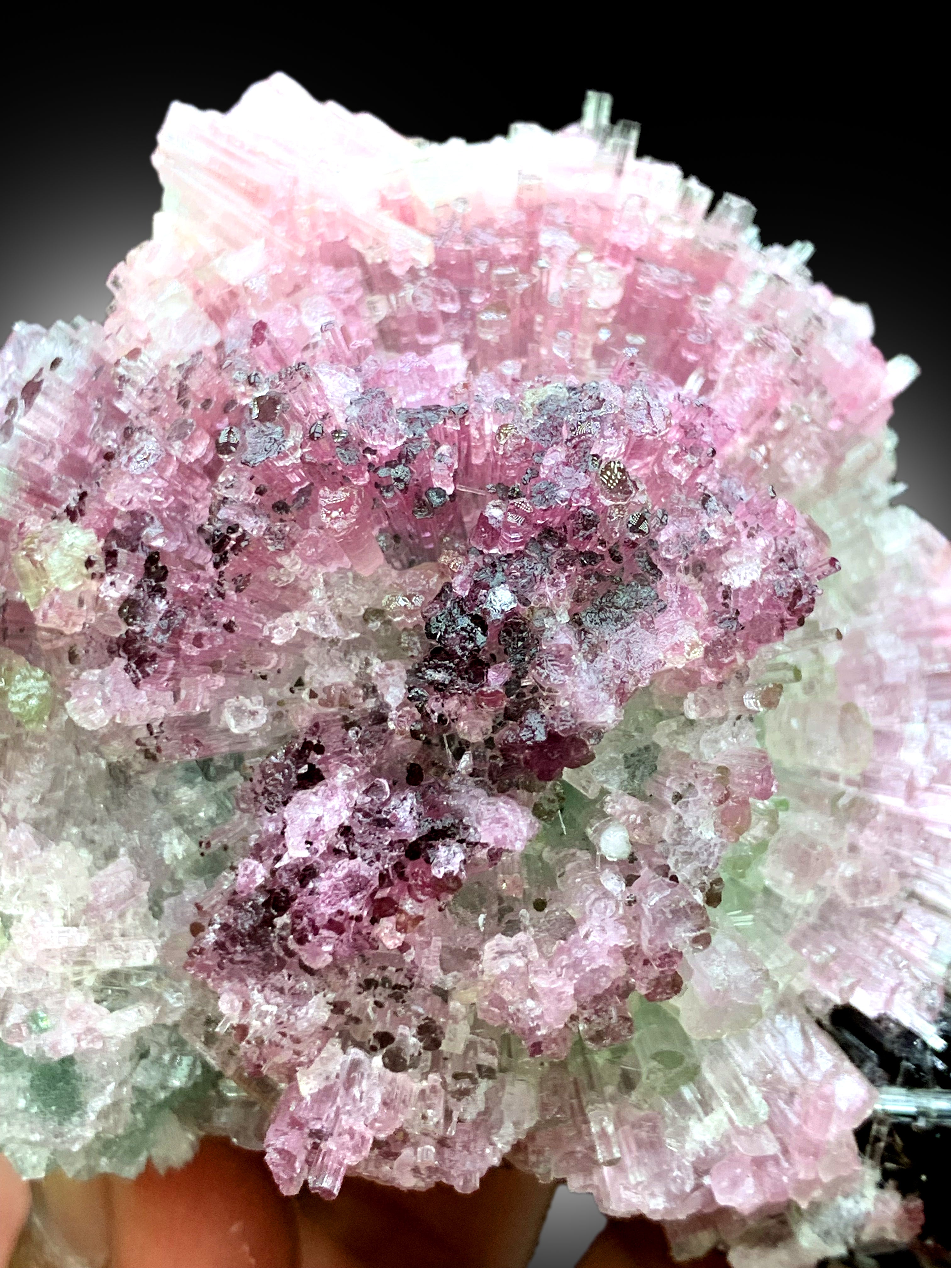 Cotton Candy Tourmaline Cluster with Quartz, Tourmaline Bunch, Crystals Cluster, Tourmaline Specimen, Afghan Tourmaline - 399 gram