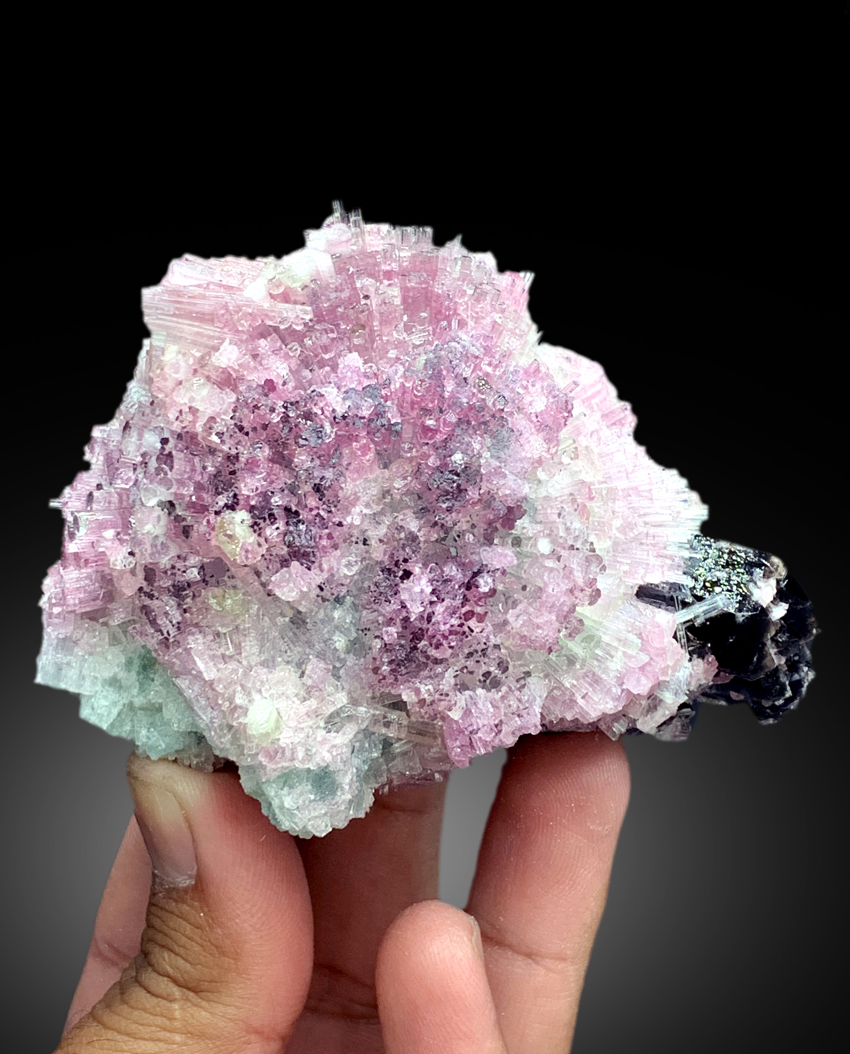 Cotton Candy Tourmaline Cluster with Quartz, Tourmaline Bunch, Crystals Cluster, Tourmaline Specimen, Afghan Tourmaline - 399 gram