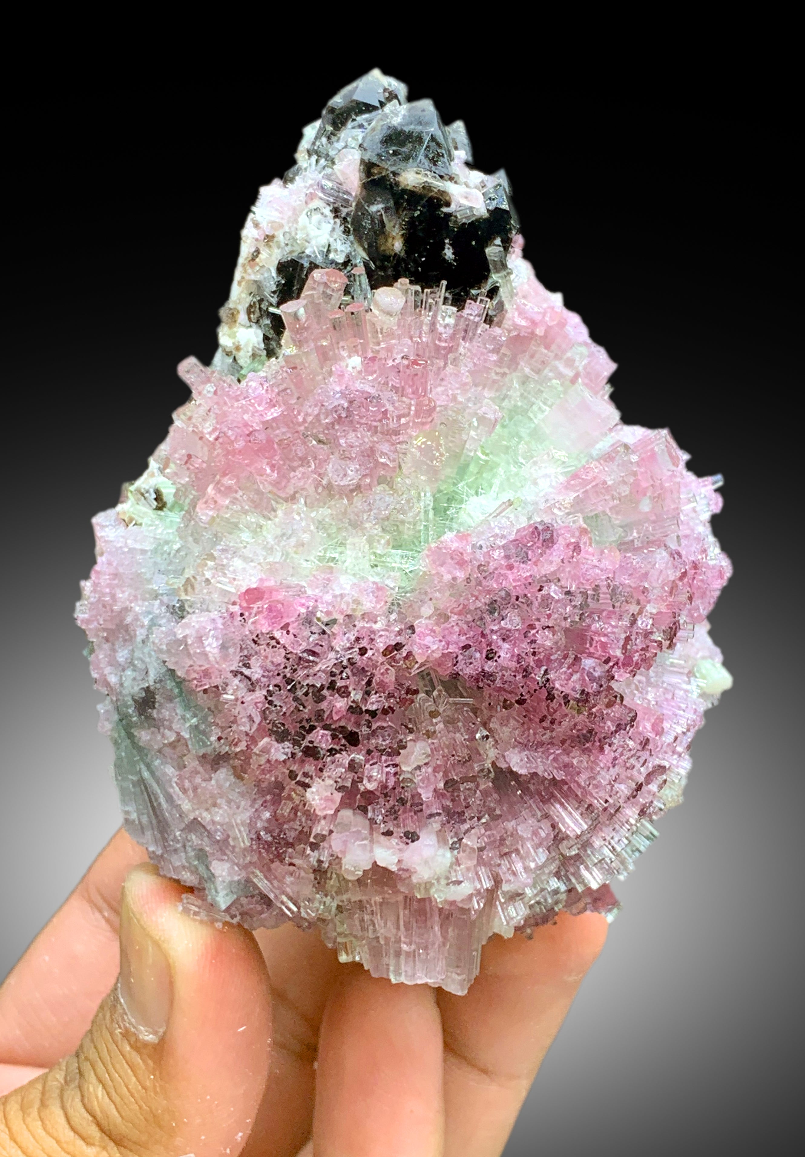 Cotton Candy Tourmaline Cluster with Quartz, Tourmaline Bunch, Crystals Cluster, Tourmaline Specimen, Afghan Tourmaline - 399 gram