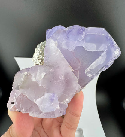 Bi-Color Fluorite Crystal With Mica From Afghanistan - 465 Grams