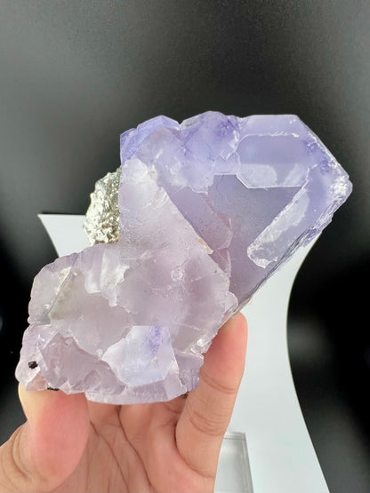 Bi-Color Fluorite Crystal With Mica From Afghanistan - 465 Grams