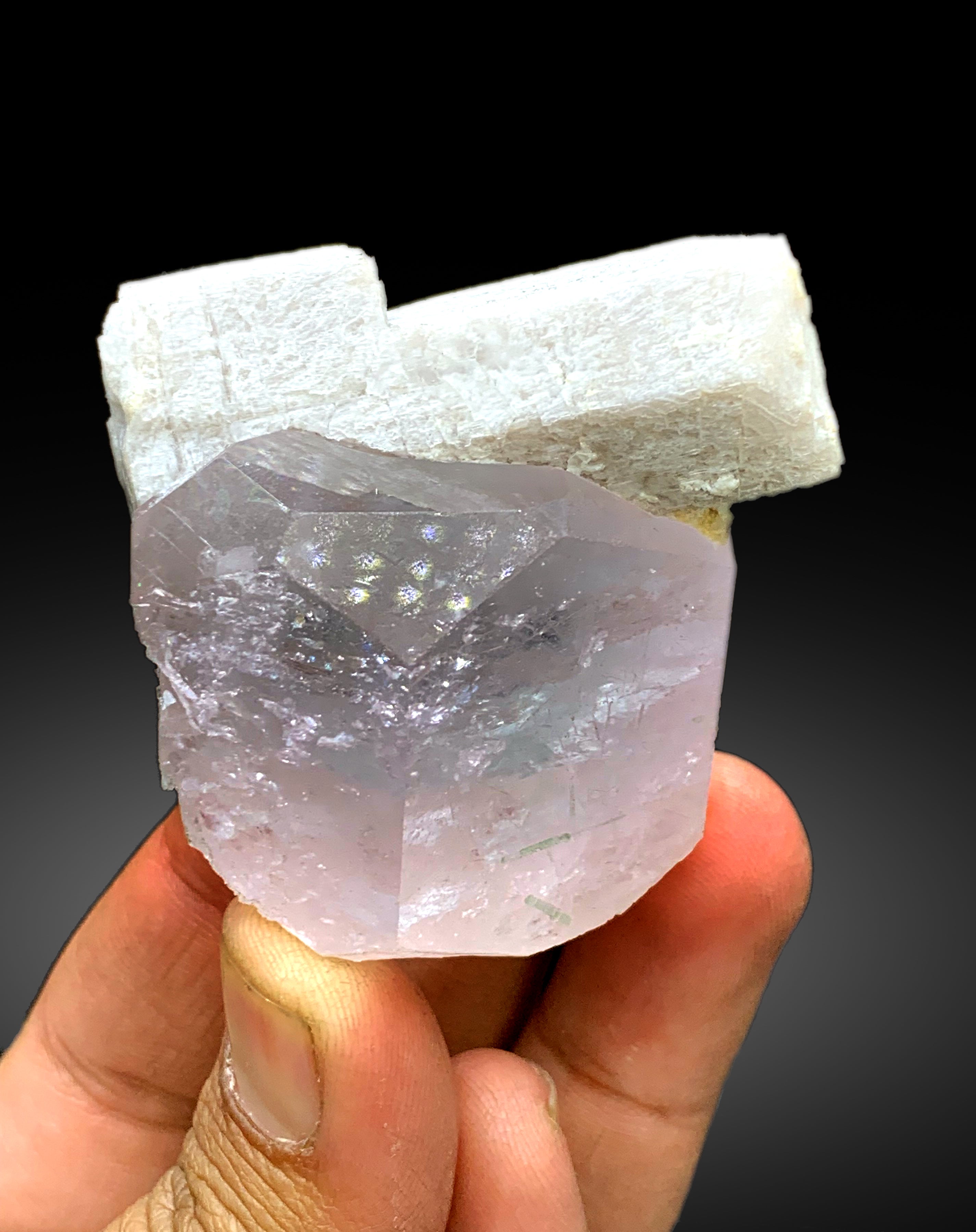 Natural Pink Morganite with Microcline Feldspar from Pakistan - 132 gram