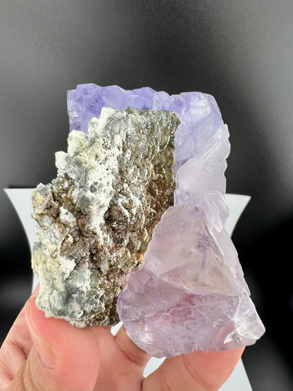 Bi-Color Fluorite Crystal With Mica From Afghanistan - 465 Grams