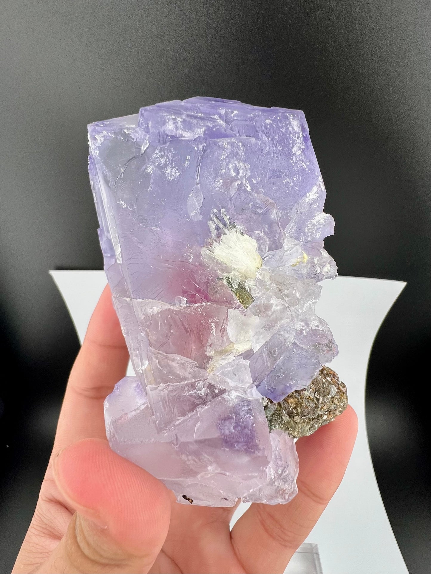 Bi-Color Fluorite Crystal With Mica From Afghanistan - 465 Grams