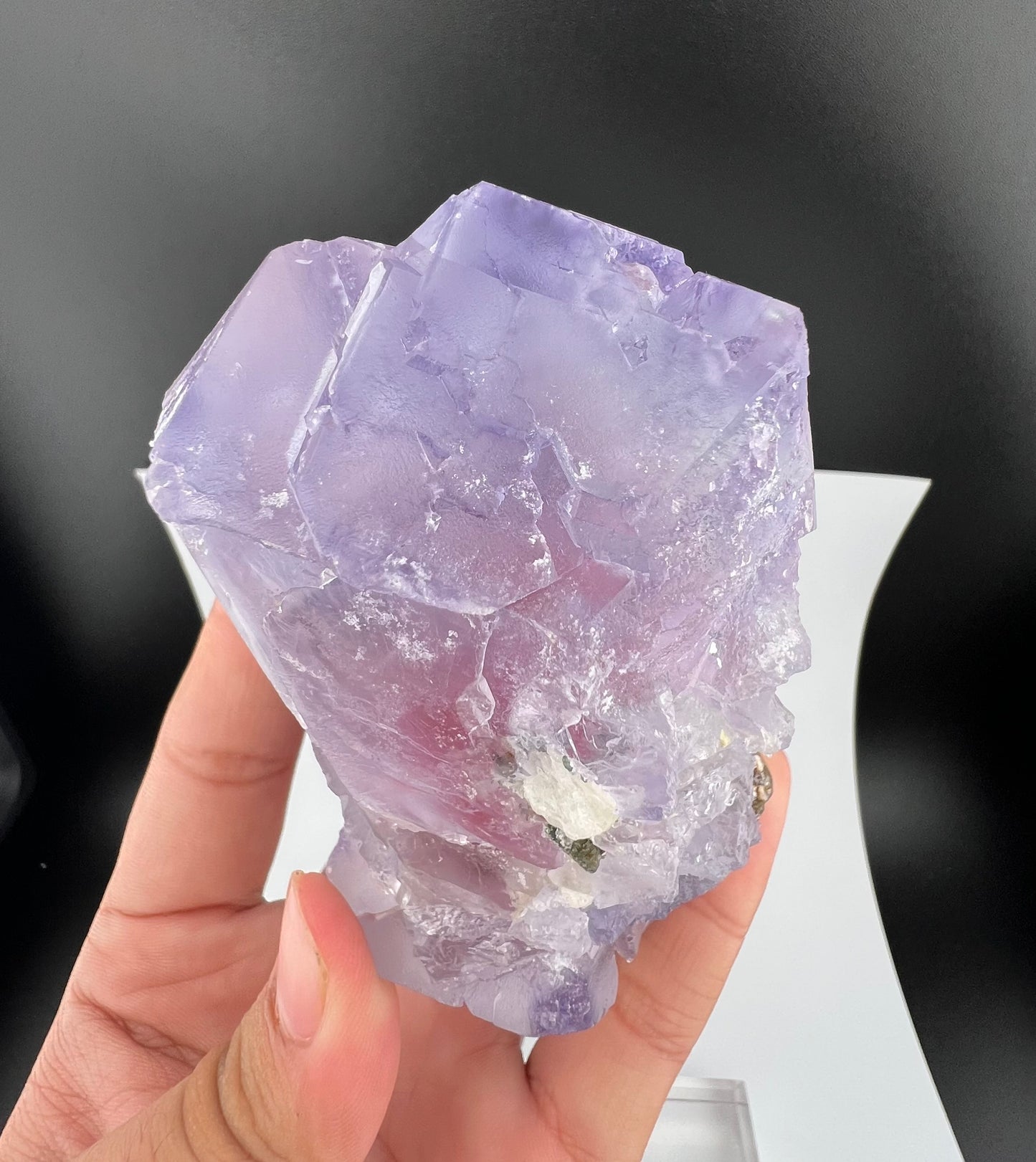 Bi-Color Fluorite Crystal With Mica From Afghanistan - 465 Grams