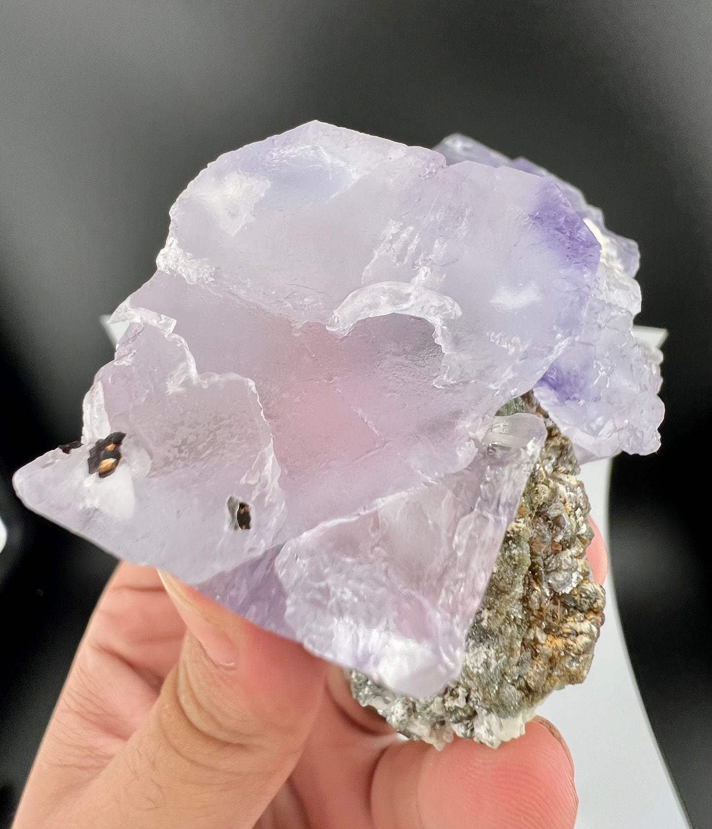Bi-Color Fluorite Crystal With Mica From Afghanistan - 465 Grams