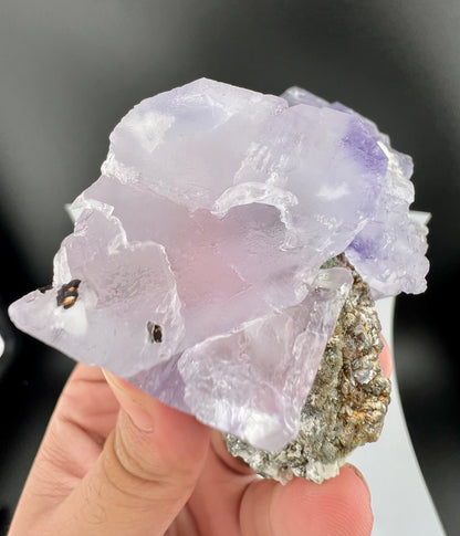 Bi-Color Fluorite Crystal With Mica From Afghanistan - 465 Grams
