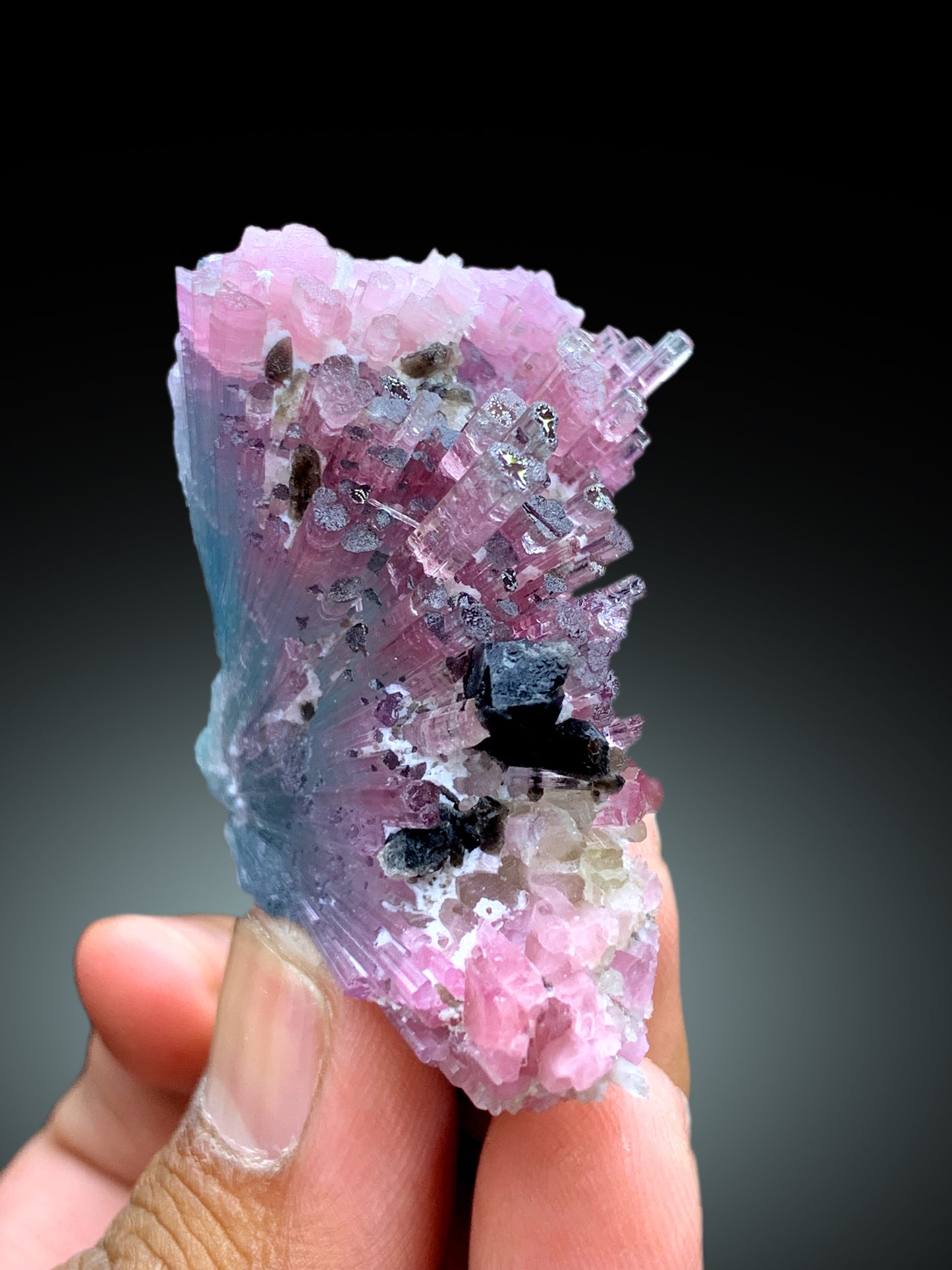 Cotton Candy Tourmaline Bunch, Tourmaline Cluster, Raw Mineral, Tourmaline Specimen - 46 gram