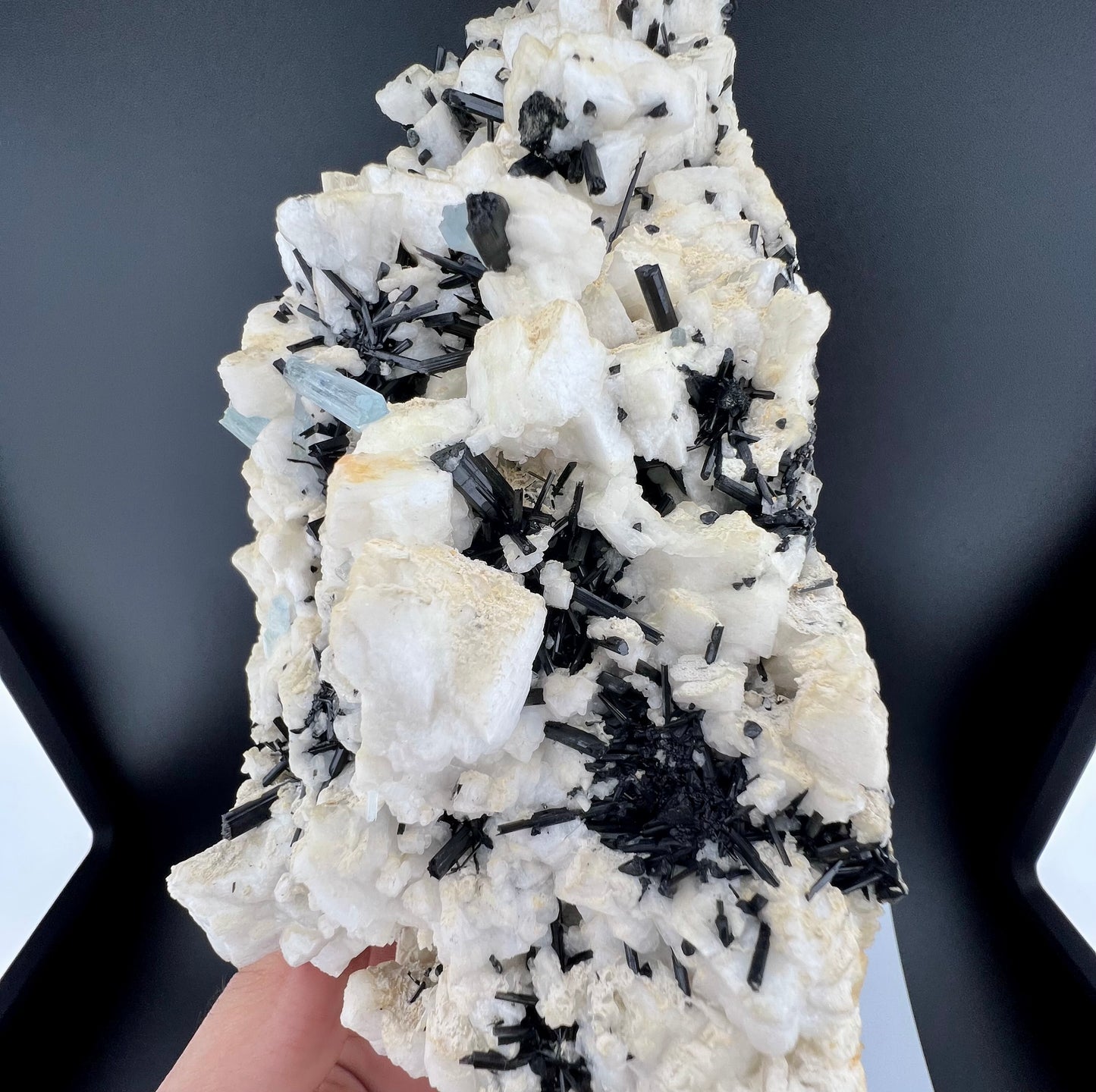 Blue Aquamarine Crystals With Schorl Tourmaline on Matrix From Pakistan - 751 Grams