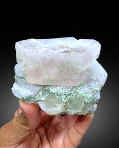 Pink Color Morganite with Green Tourmalines, Quartz and Albite, Morganite Specimen from Dara-i-Pech Afghanistan - 337 gram