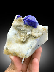 Ink Blue Lapis Lazuli with Pyrite on Matrix Kokcha Valley Badakhshan Afghanistan  - 413 gram