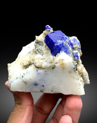 Ink Blue Lapis Lazuli with Pyrite on Matrix Kokcha Valley Badakhshan Afghanistan  - 413 gram