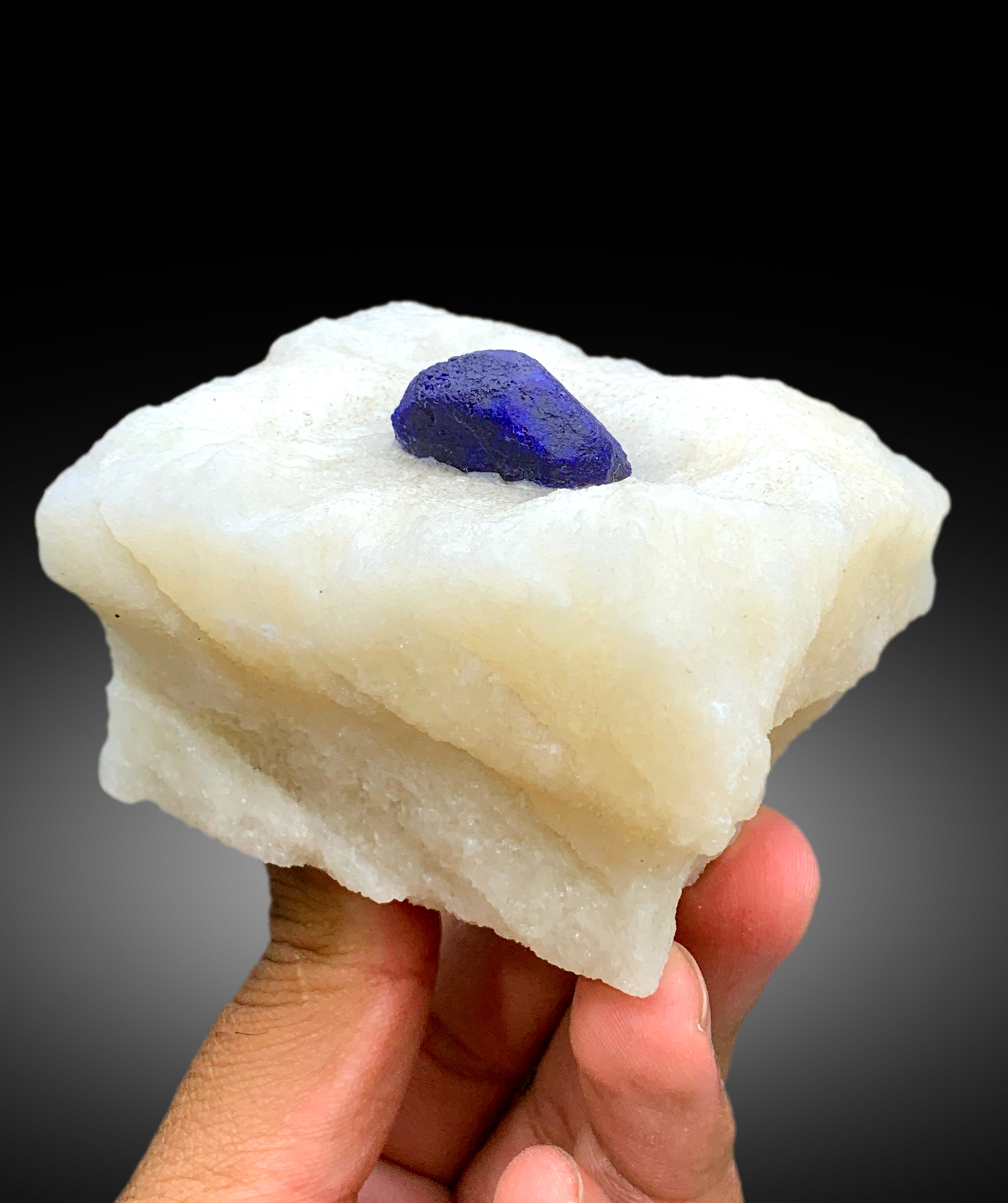 Ink Blue Color Lapis Lazuli on Matrix from Badakhshan Afghanistan - 488 gram