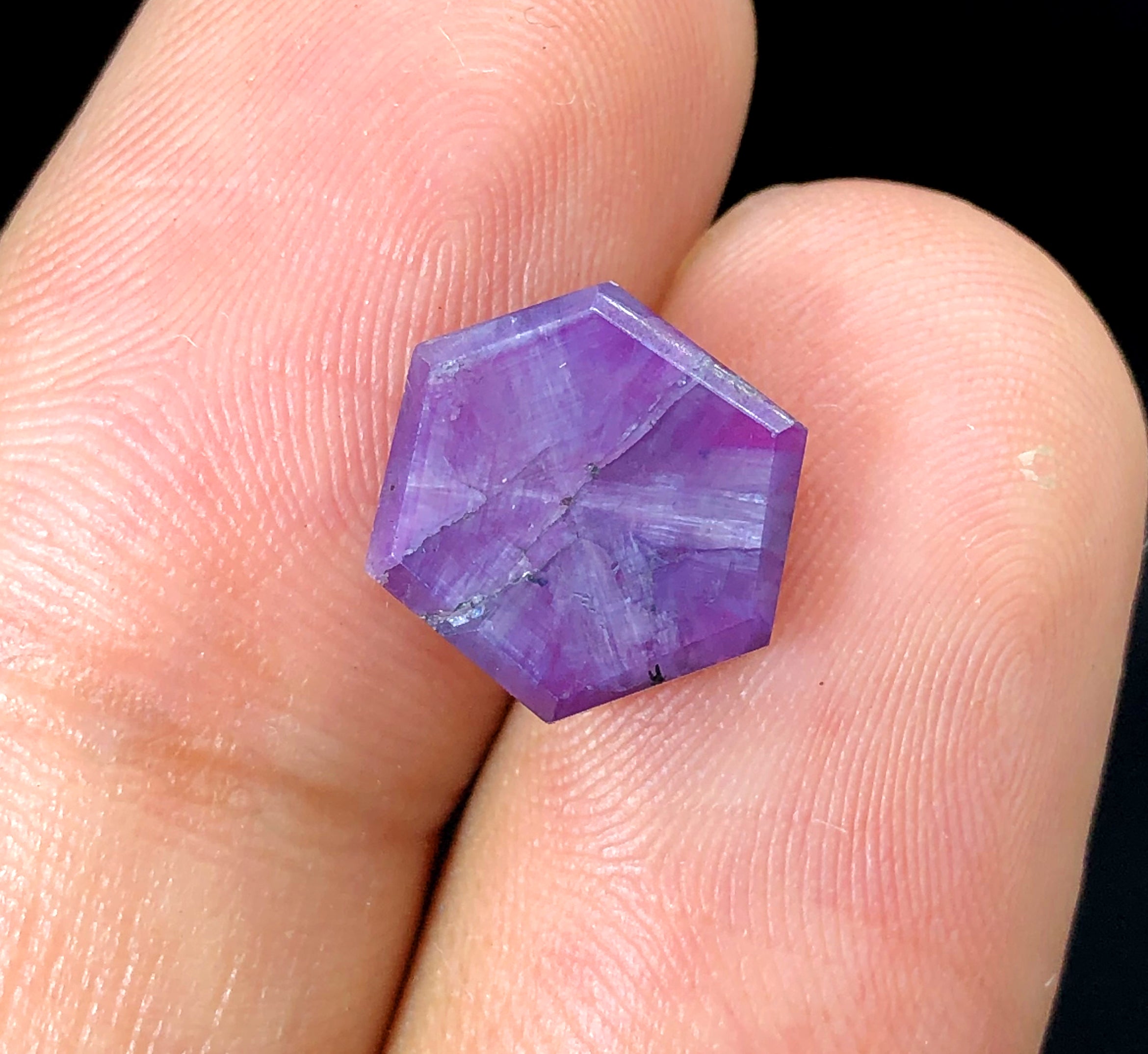 Rare Pink Kashmir Sapphire Trapiche Slice - 4.65 Carats, 11*10*03 mm