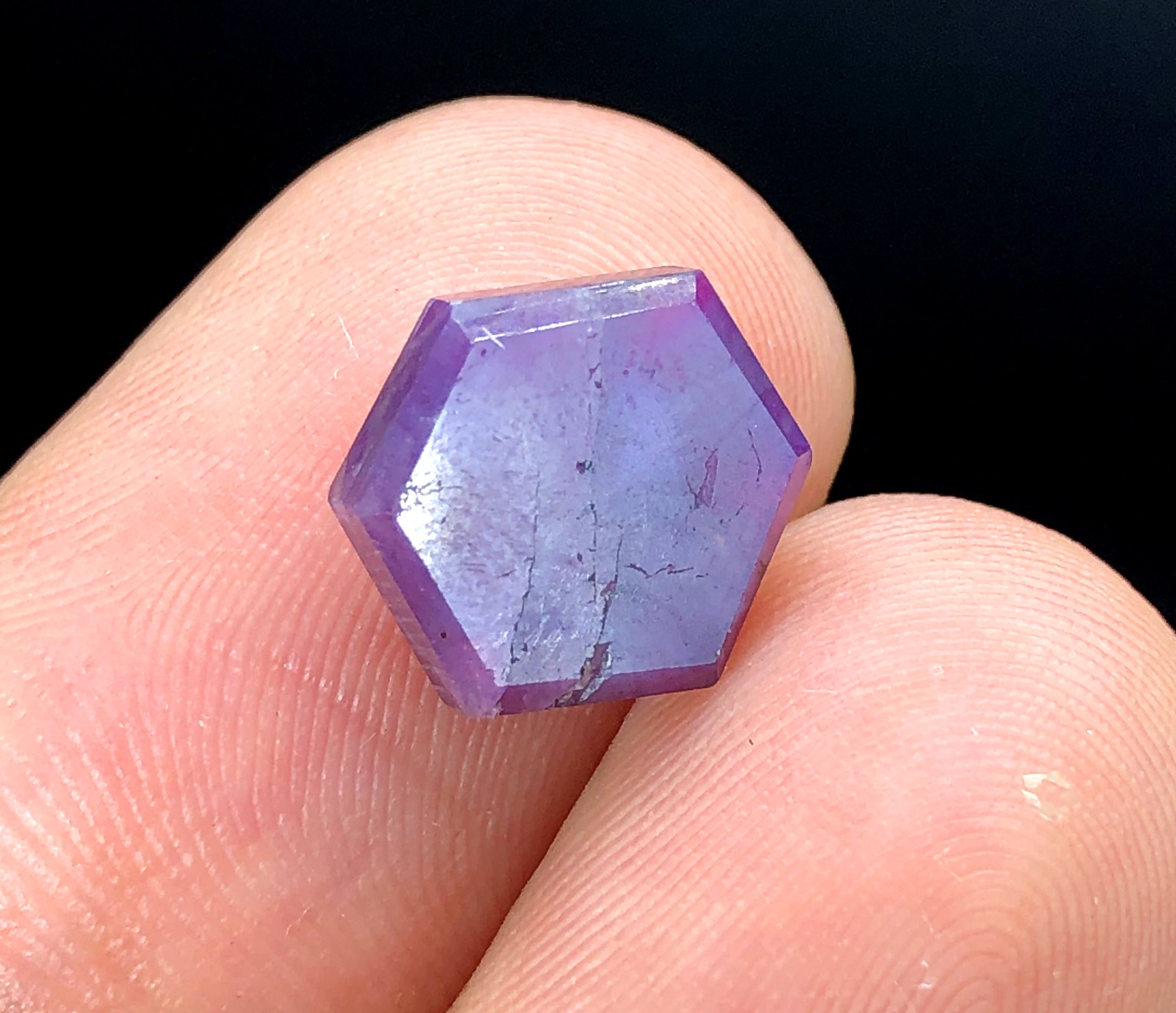 Rare Pink Kashmir Sapphire Trapiche Slice - 4.65 Carats, 11*10*03 mm