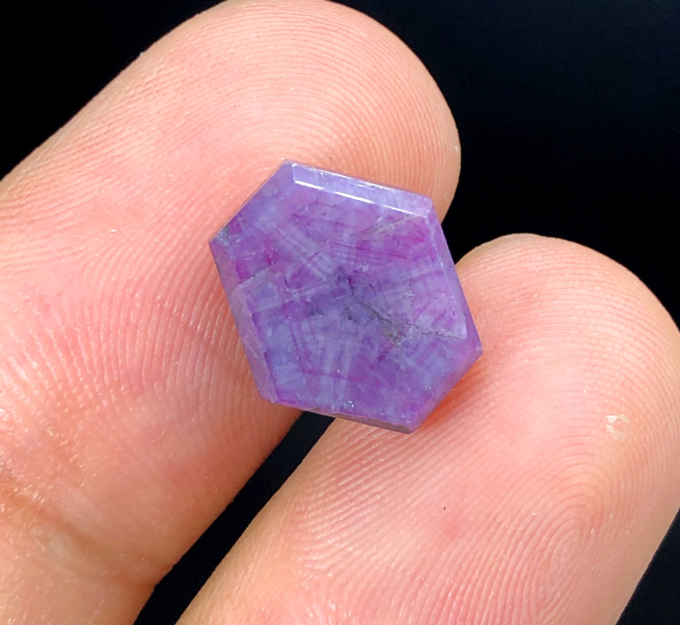 Rare Pink Kashmir Sapphire Trapiche Slice  - 6.60 Carats, 12*10*04 mm