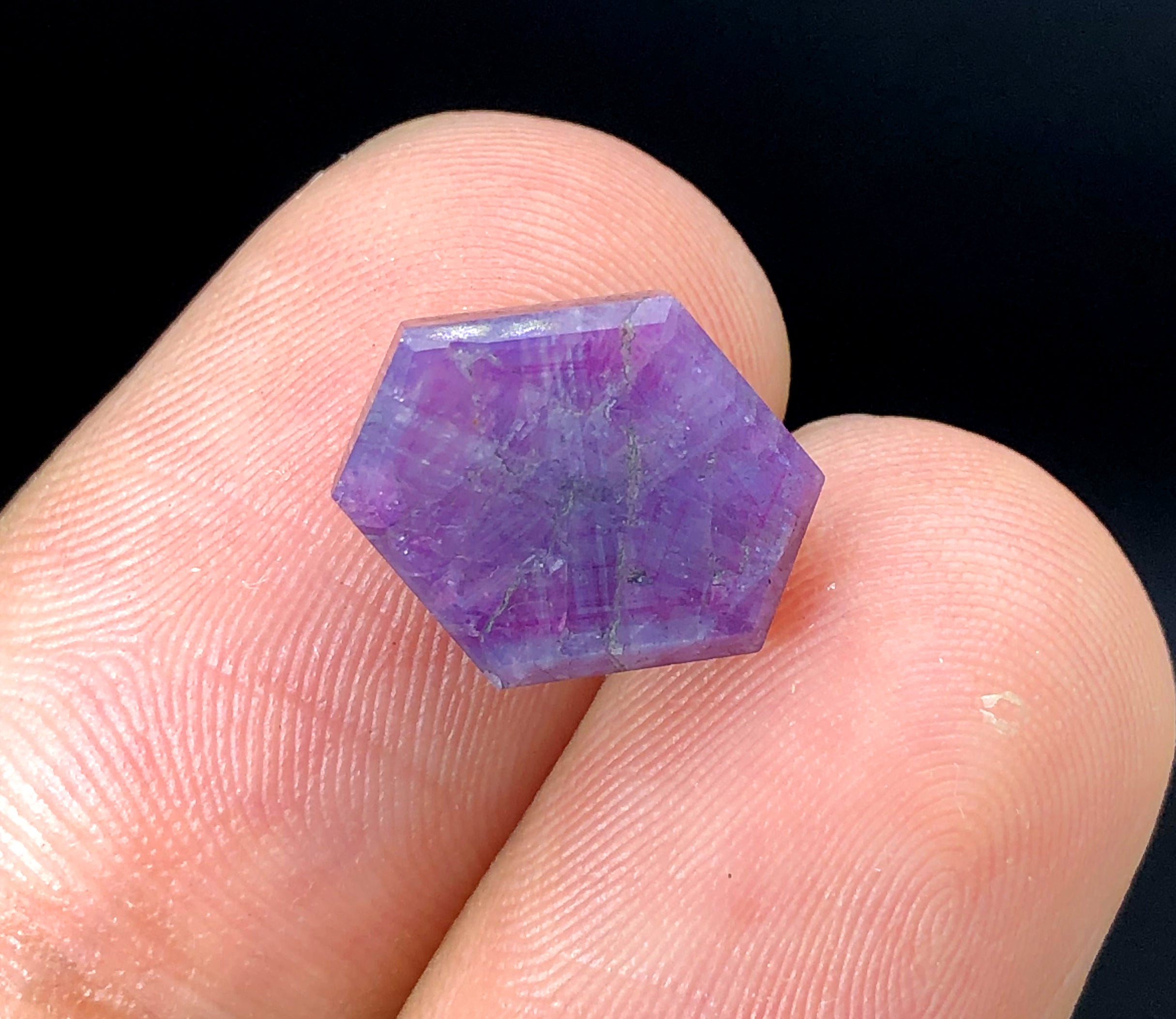 Rare Pink Kashmir Sapphire Trapiche Slice  - 6.60 Carats, 12*10*04 mm