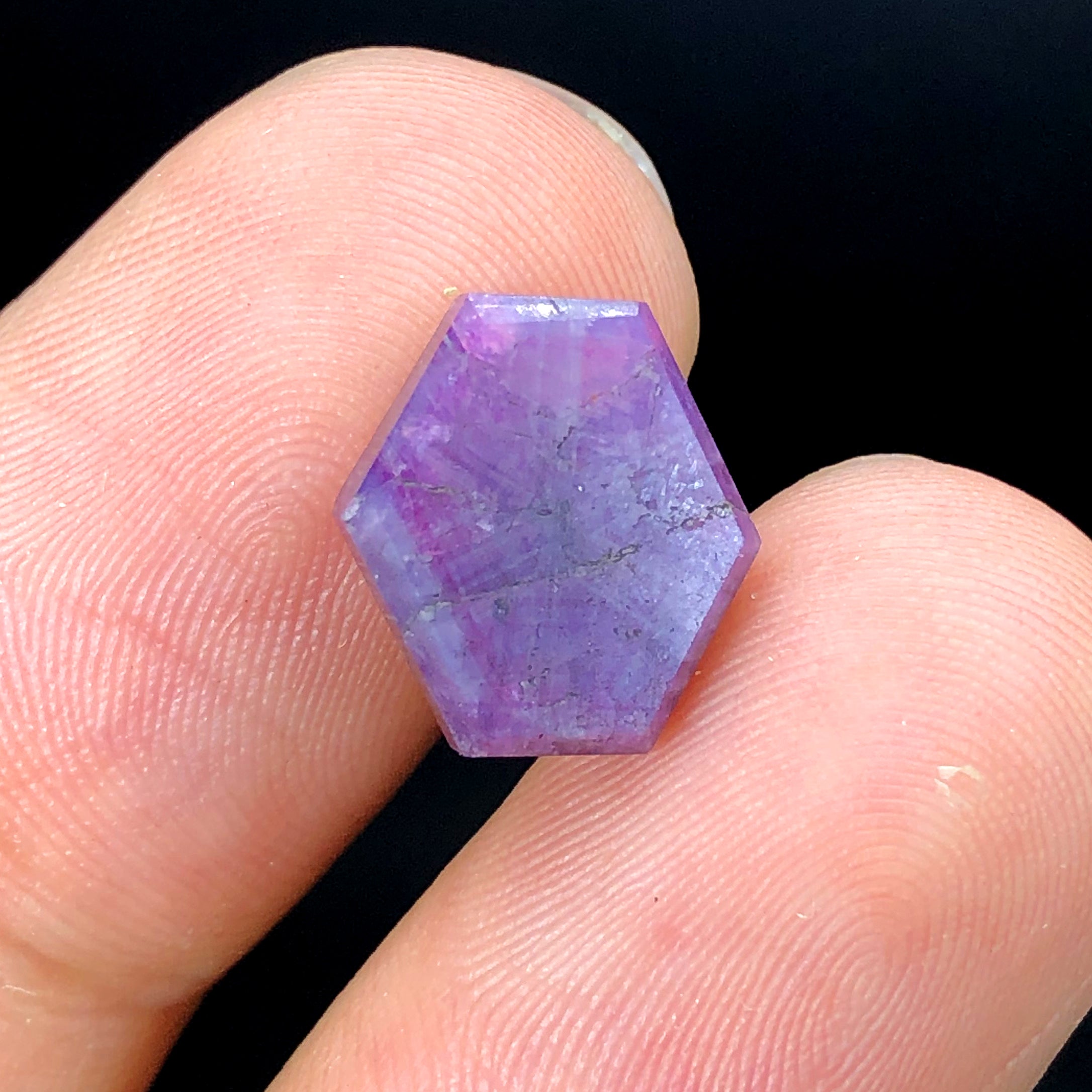 Rare Pink Kashmir Sapphire Trapiche Slice  - 6.60 Carats, 12*10*04 mm