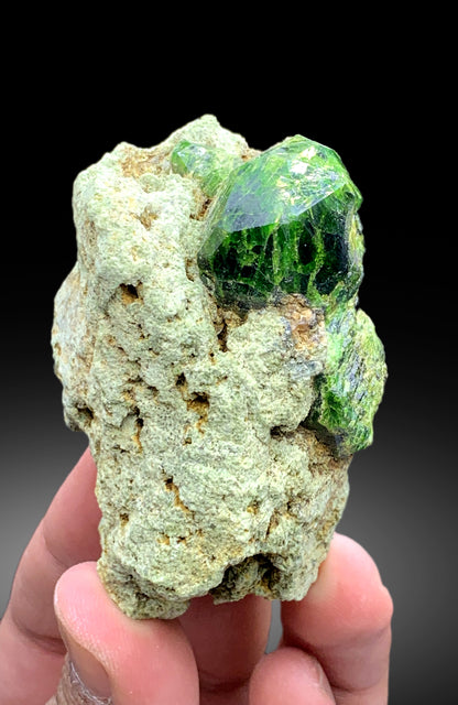 Lush Green Demantoid Garnet Crystals on Matrix, Garnet Specimen, Fine Mineral, Demantoid Garnet Stone - 138 gram