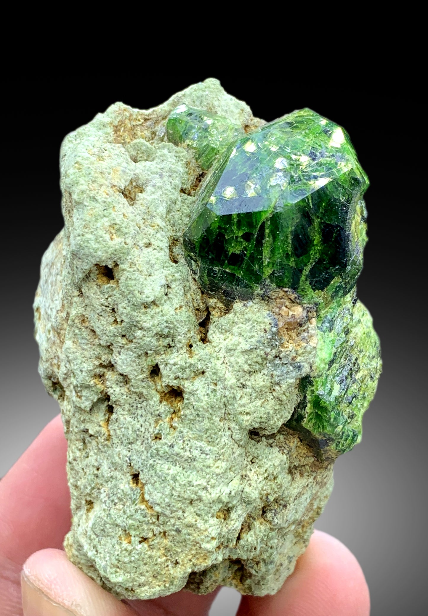 Lush Green Demantoid Garnet Crystals on Matrix, Garnet Specimen, Fine Mineral, Demantoid Garnet Stone - 138 gram