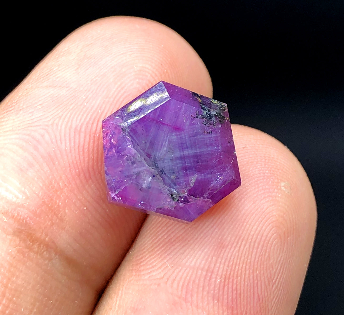 Rare Pink Kashmir Sapphire Trapiche Slice - 10.60 Carats, 12*11*06 mm