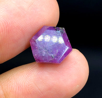 Rare Pink Kashmir Sapphire Trapiche Slice - 10.60 Carats, 12*11*06 mm