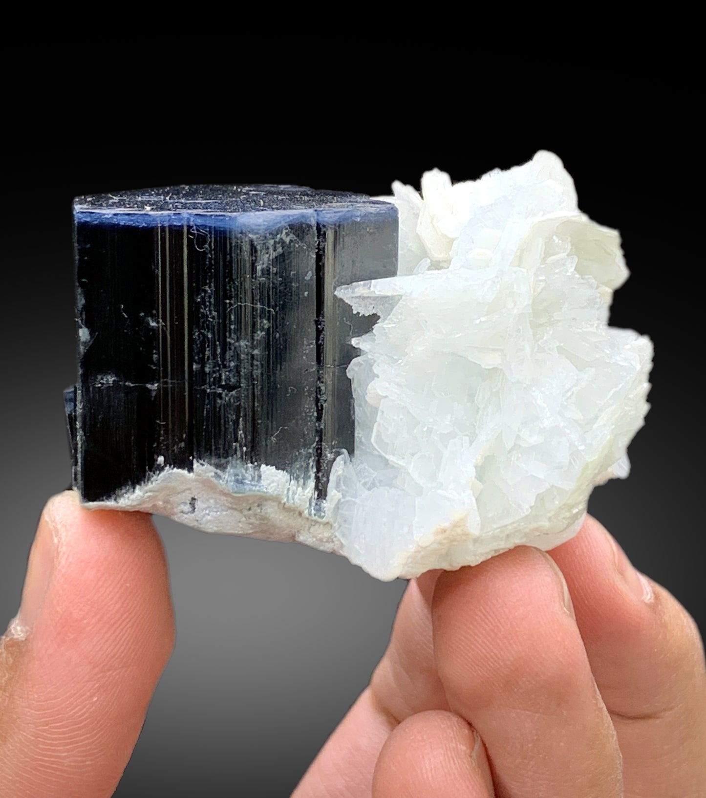 Blue Cap Tourmaline with Cleavelandite Albite from Paprok Afghanistan - 167 gram