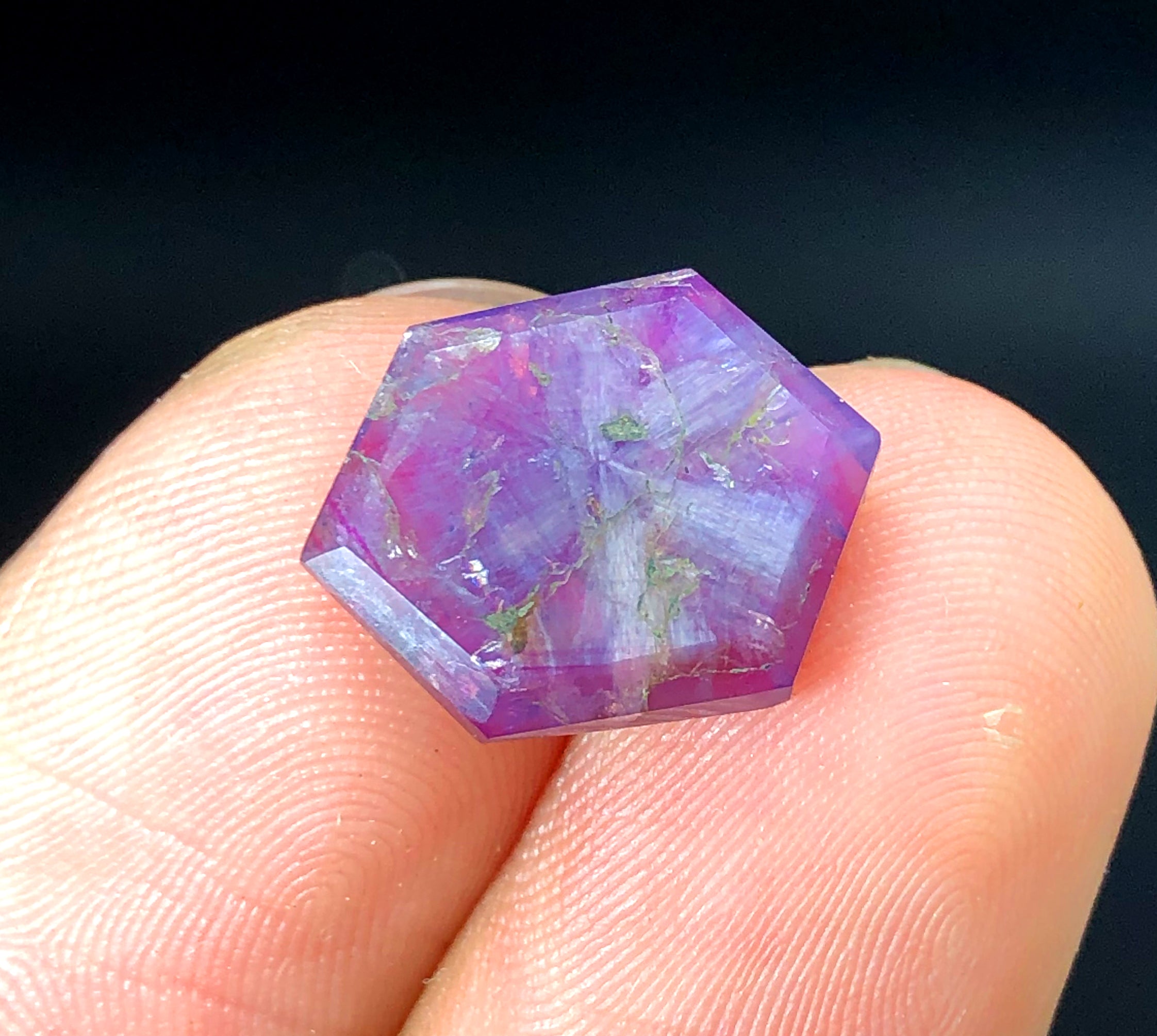 Rare Pink Kashmir Sapphire Trapiche Slice - 6.65 Carats, 13*12*03 mm