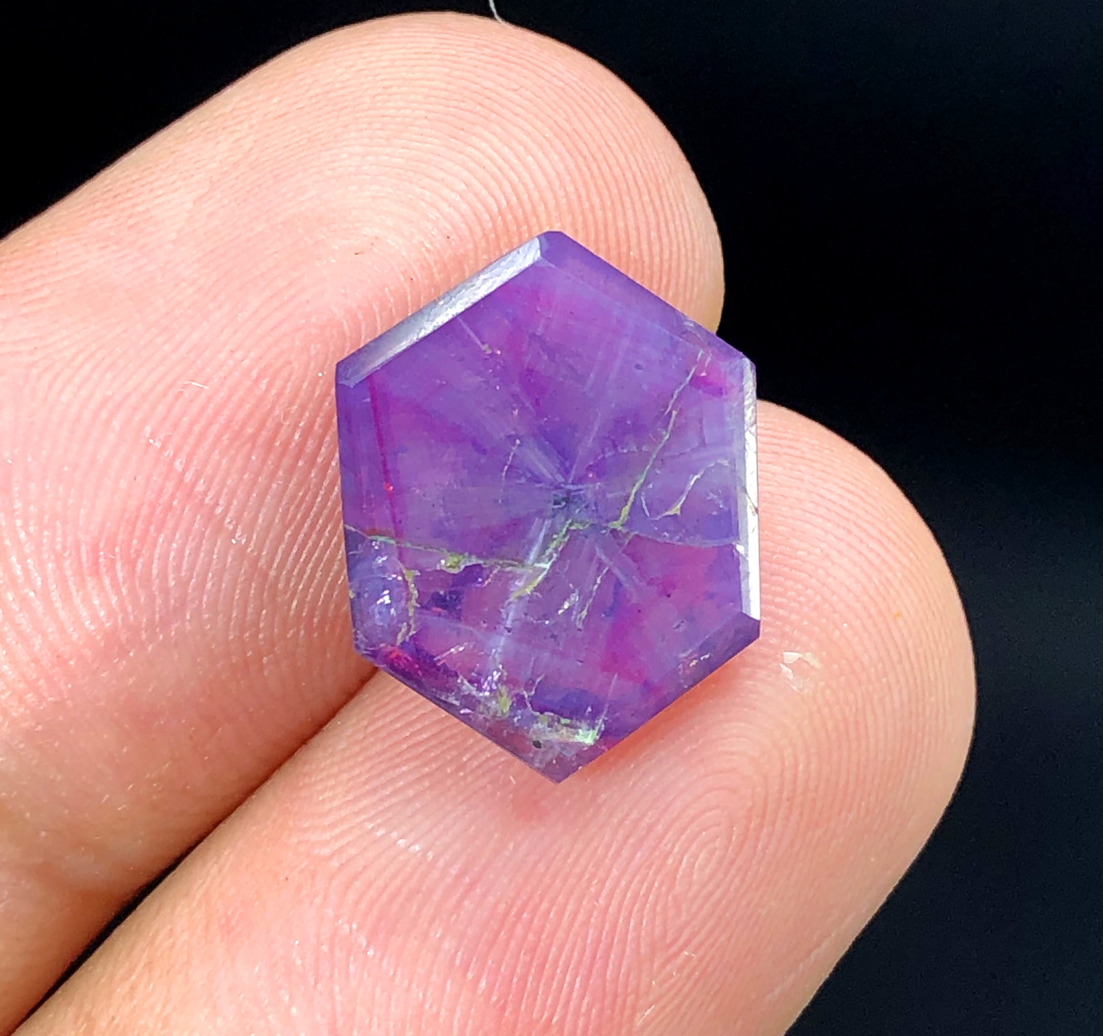 Rare Pink Kashmir Sapphire Trapiche Slice - 6.65 Carats, 13*12*03 mm