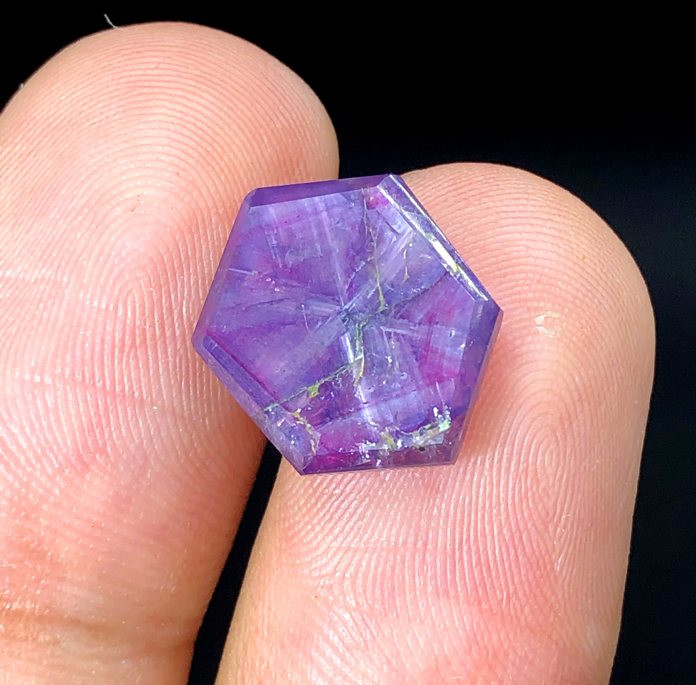 Rare Pink Kashmir Sapphire Trapiche Slice - 6.65 Carats, 13*12*03 mm