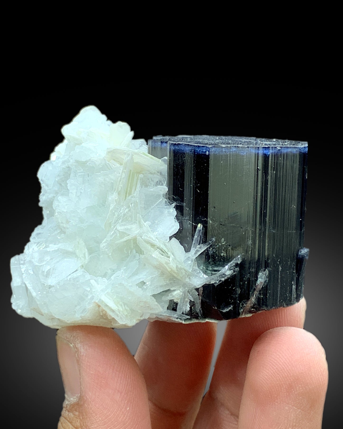 Blue Cap Tourmaline with Cleavelandite Albite from Paprok Afghanistan - 167 gram