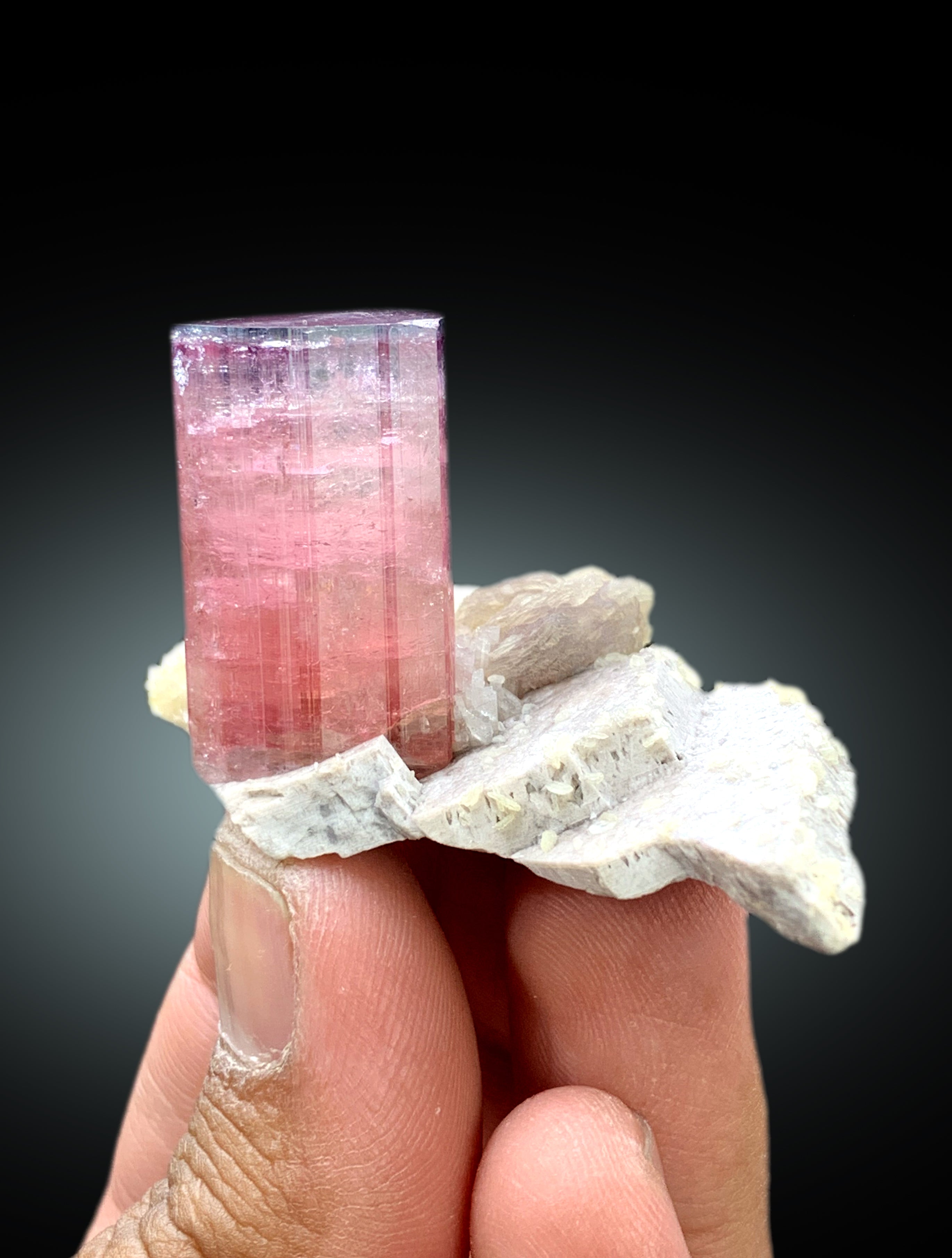 Top Grade Tricolor Tourmaline with Lepidolite and Feldspar from Paprok Afghanistan - 30 gram