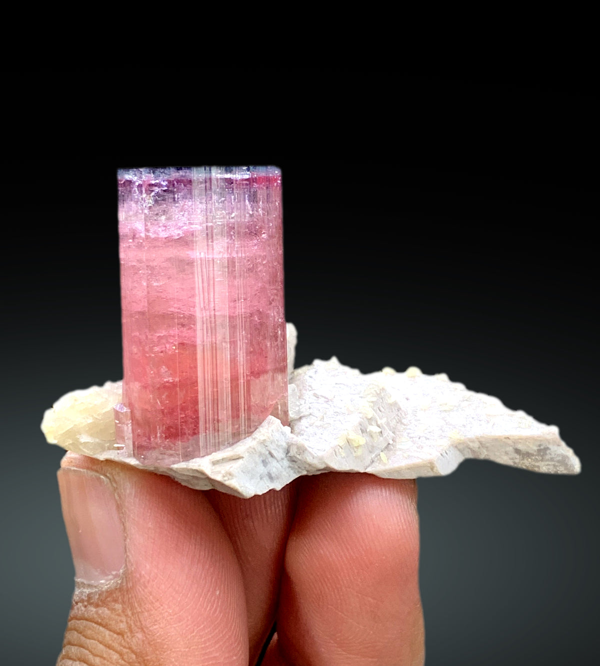 Top Grade Tricolor Tourmaline with Lepidolite and Feldspar from Paprok Afghanistan - 30 gram