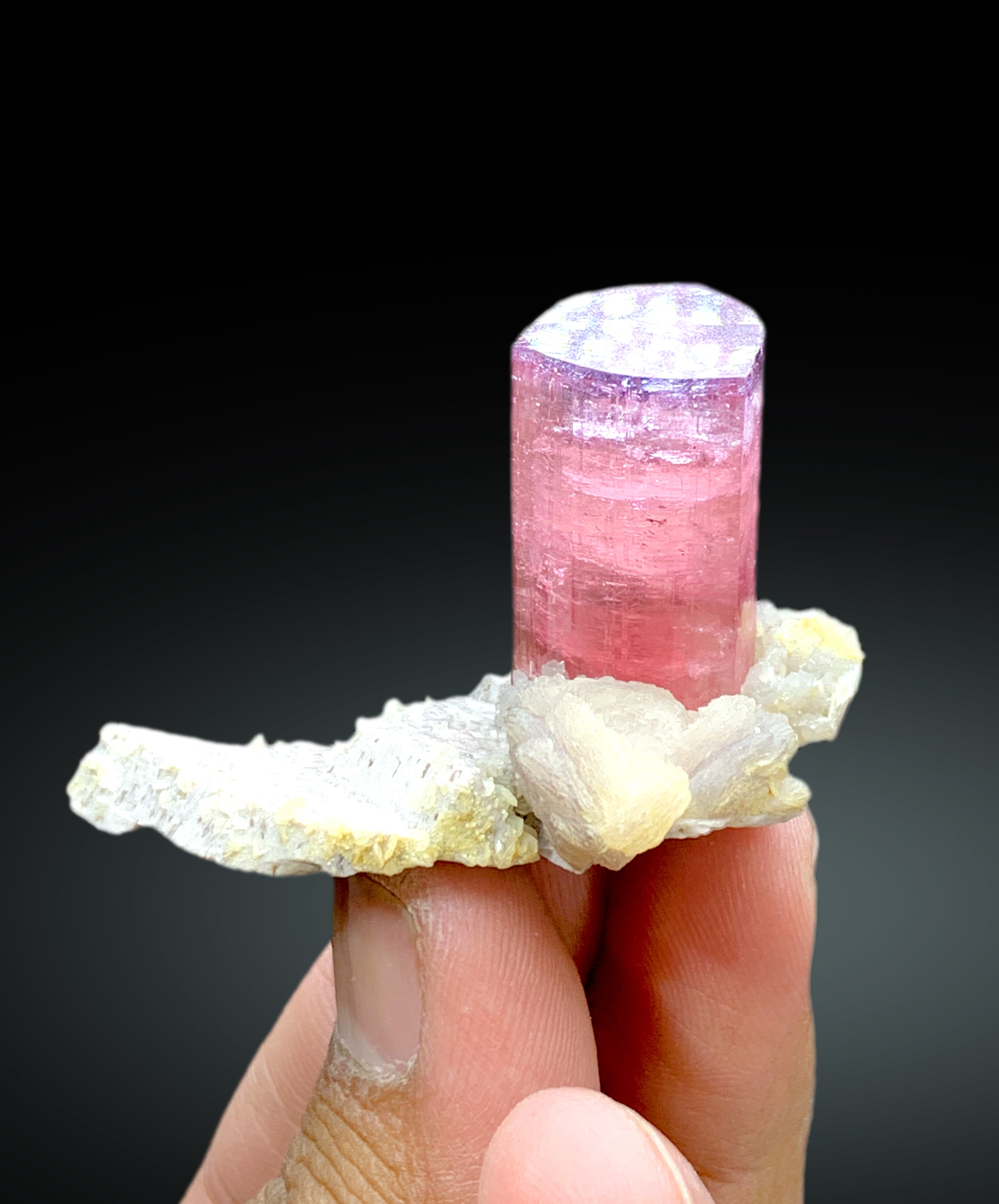 Top Grade Tricolor Tourmaline with Lepidolite and Feldspar from Paprok Afghanistan - 30 gram