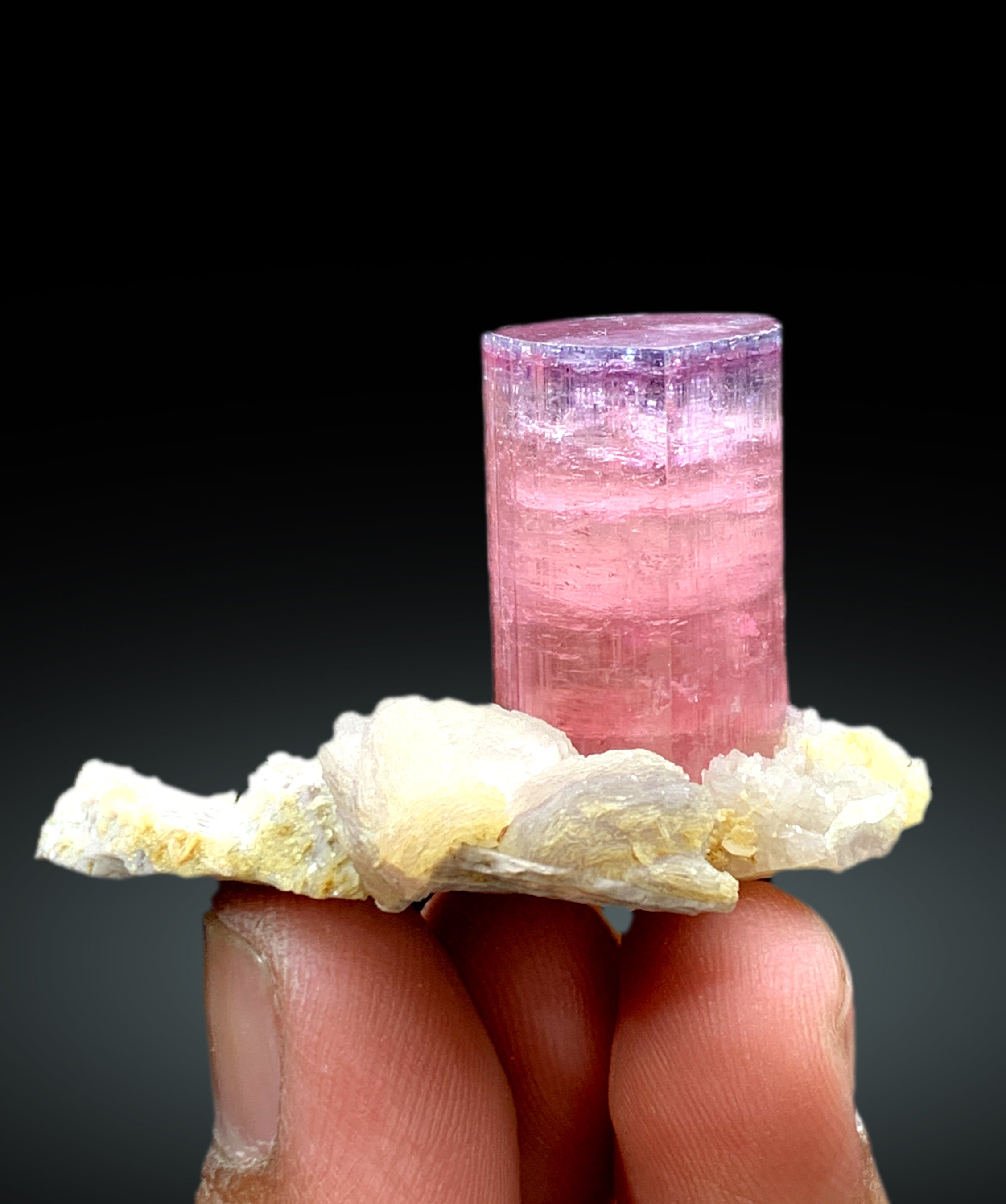 Top Grade Tricolor Tourmaline with Lepidolite and Feldspar from Paprok Afghanistan - 30 gram