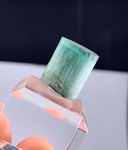 Rare Cats eye Green Tourmaline Crystal From Afghanistan - 23.80 Carats